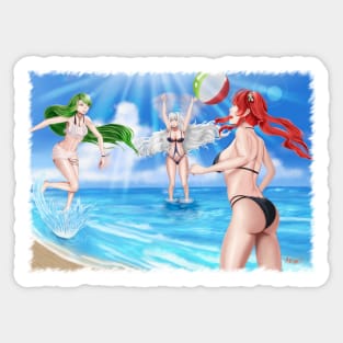 Littorio, Vittorio Veneto and Zara at the Beach Background Jagged Sticker